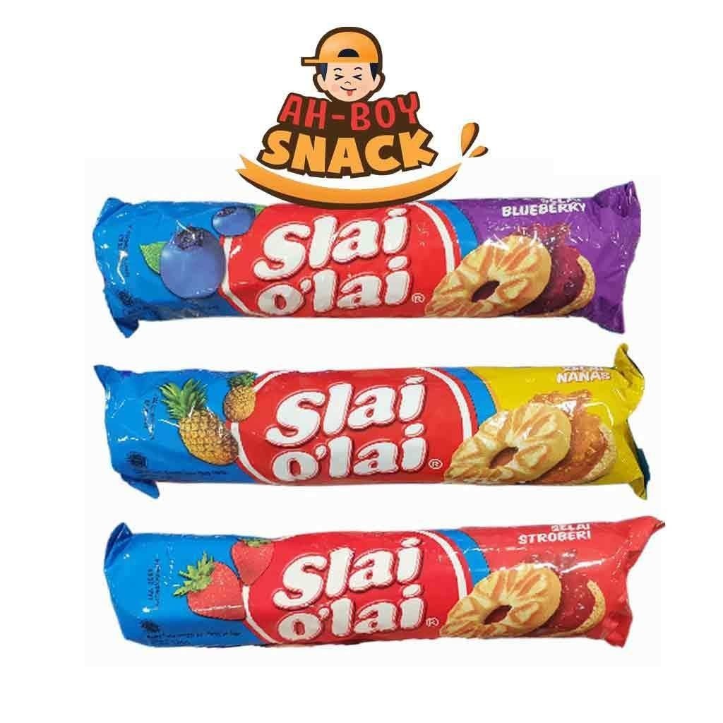 

BISKUIT SLAI OLAI ROLL 128 GRAM - RASA STROBERI & BLUEBERRY & NANAS - SLAI O'LAI 128 GRAM - SLAI O LAI 128 GRAM