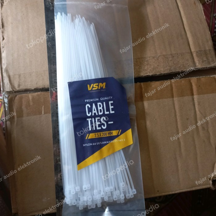cable ties kabel tis tali krek 200x2.5mm 20cm 2.5mm 200mm 200 plastik Fajar elektro 2