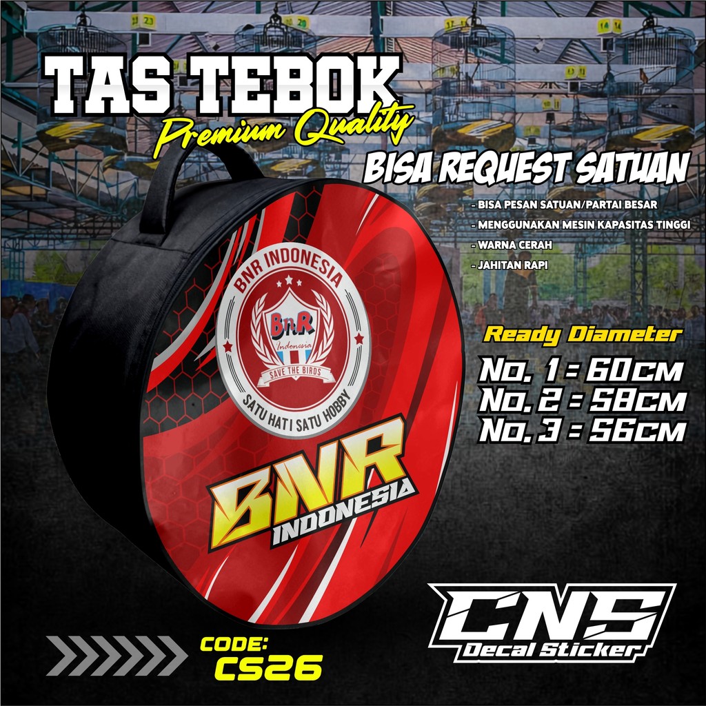 Tas Tebok Murai Motif BNR Ransel Gendong Jinjing Bawa Tebok Sangkar Murai printing