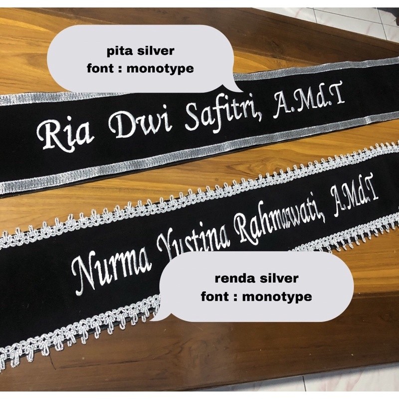 SELEMPANG WISUDA / selendang wisuda / selempang bludru / selempang bordir Selempang Wisuda