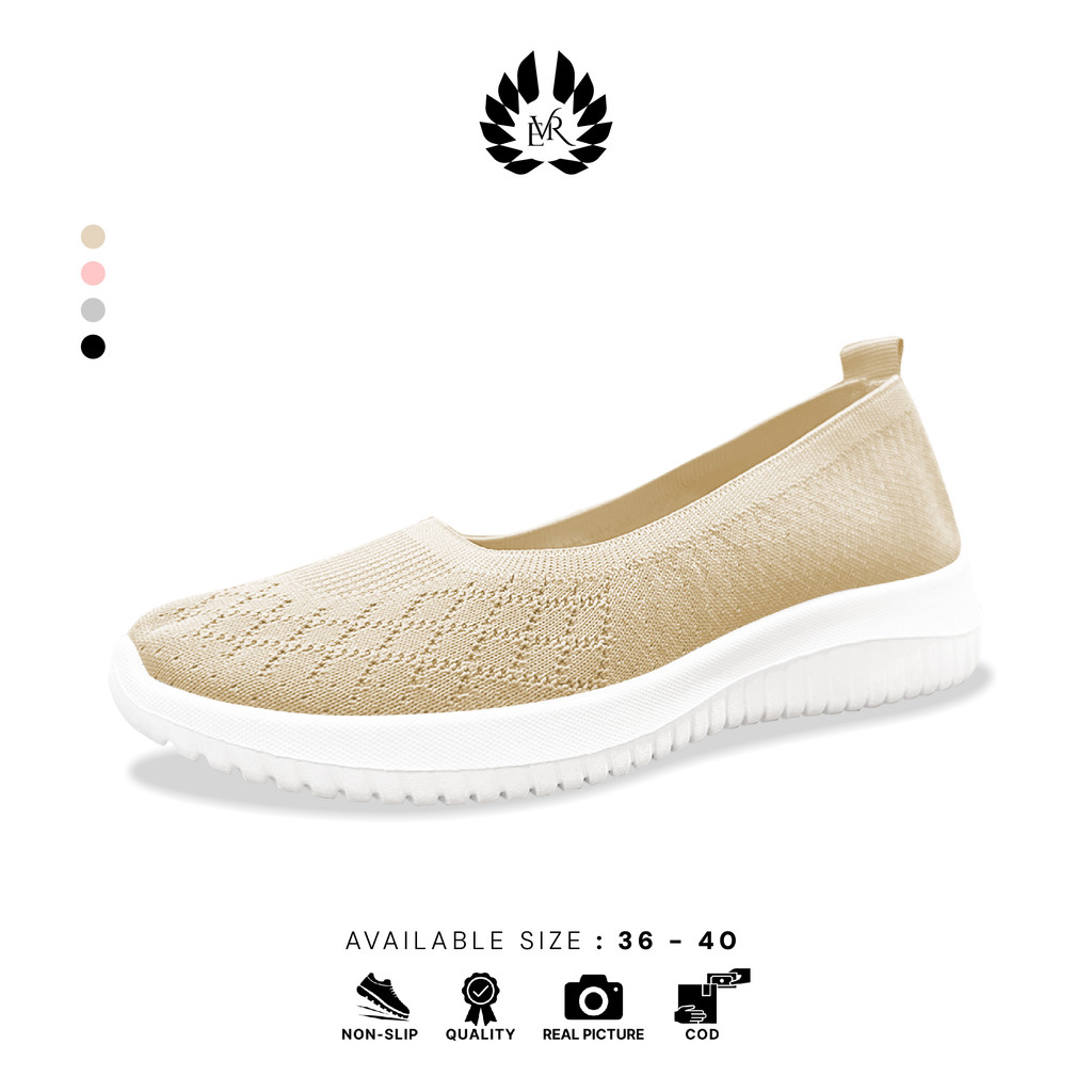 ORIGINAL EVR FREE BOX LV0109 SEPATU SLIP ON WANITA SEPATU SPORT WANITA MOTIF DIAMOND WANITA SNEAKERS