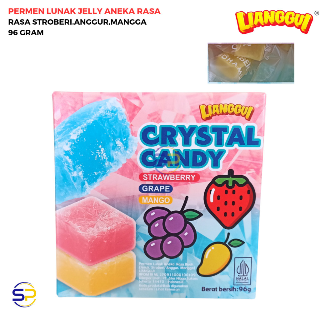 

PERMEN LUNAK CRYSTAL CANDY JELLY ANEKA RASA 96 GRAM - LIANGGUI