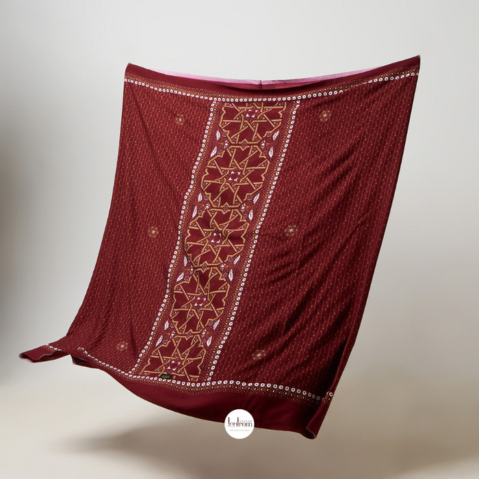Sarung Batik Dewasa | Sarung Goyor Geblek Renteng Maroon | Lokal Khas Tradisional Pekalongan | Lembu