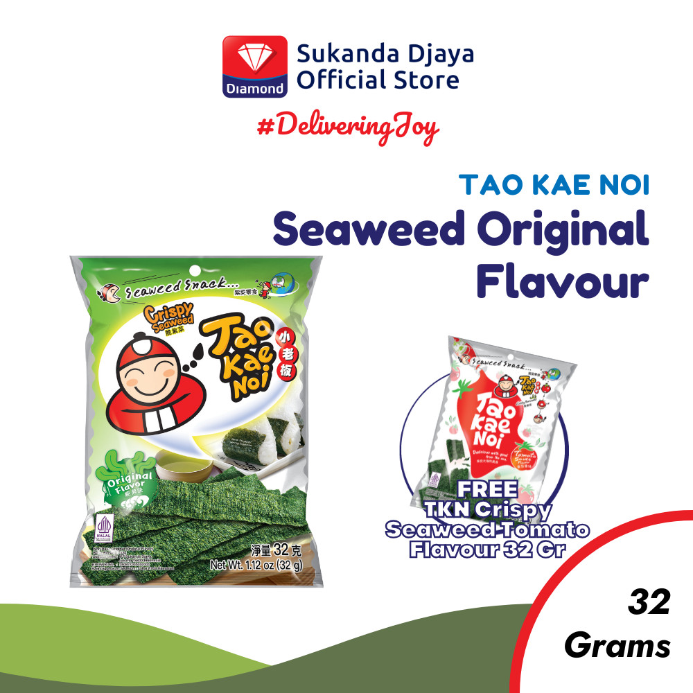 

Buy Tao Kae Noi Crispy Seaweed Original Flavour 32 Gr 1 Pcs - Free Tao Kae Noi Crispy Seaweed Tomato Flavour 32 Gr 1 Pcs