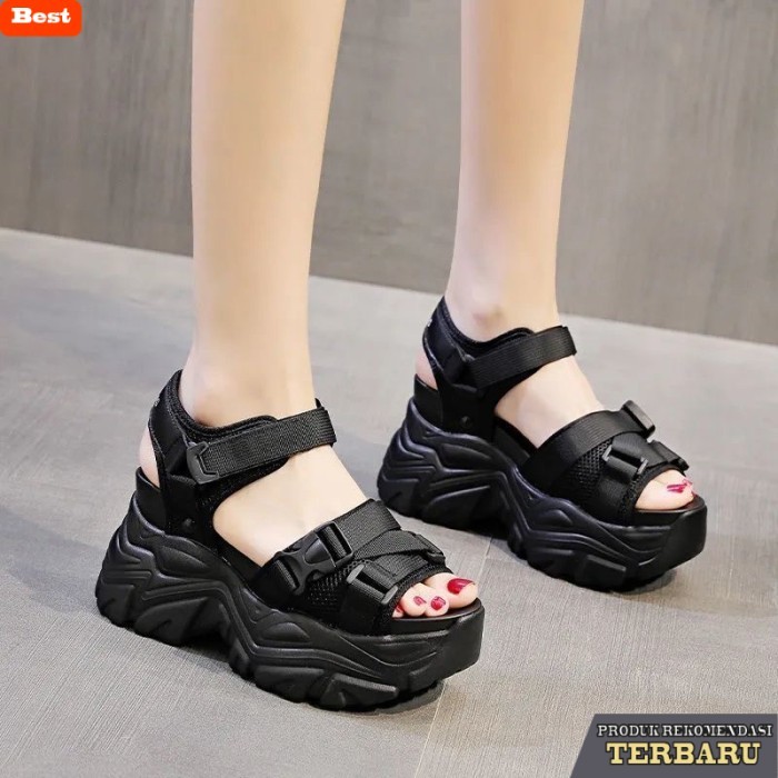 sandal wanita trend sekarang LURAD Sandal Wedges Wanita Hits Hak Tinggi Premium Korean Style WL2 - H