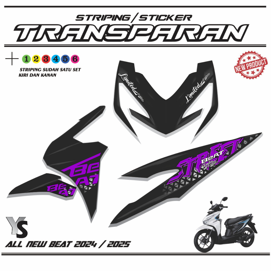 Sticker Variasi Stret Beat New 2024 2025 Smart Keyles Motif Striping Design Keren VARIASI MOTOR