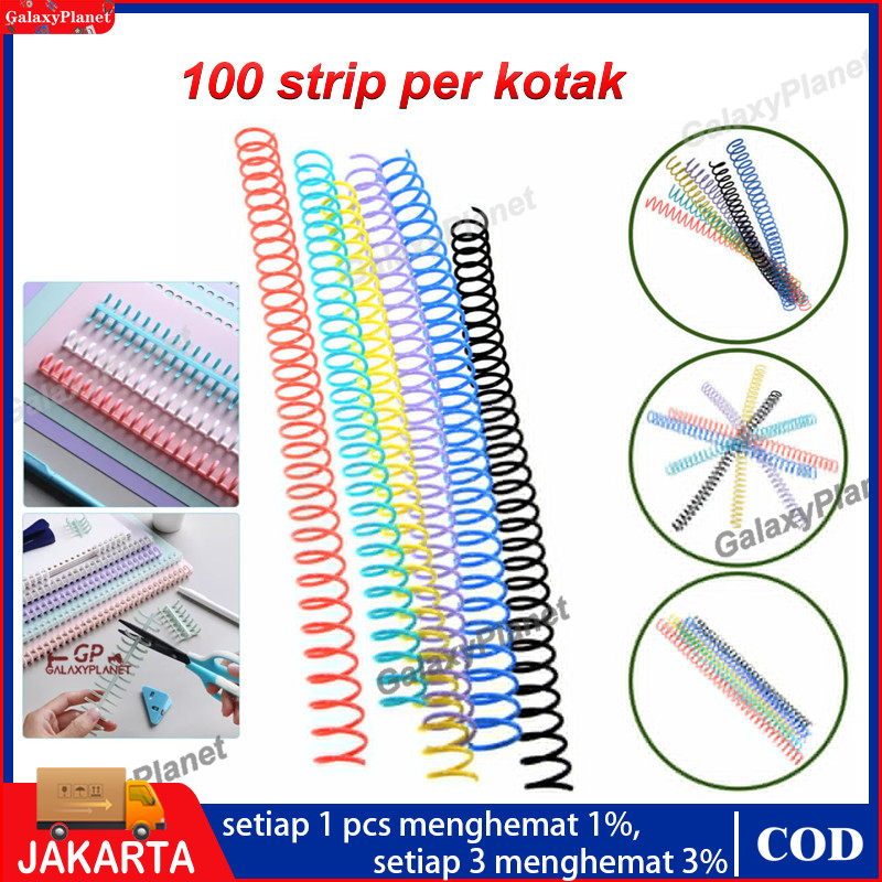 

Spiral Kawat / Ring Kawat Jilid Spiral 3:1 Ukuran A4 34 Lubang / F4 38 Lubang Warna Hitam / Putih
