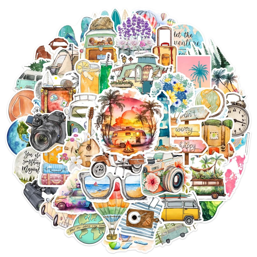 

10/25/50pcs Outdoor Camping Hiking Stickers Graffiti for DIY Scrapbooking Phone Laptop Guitar Suitcase Car Skateboard Helmet