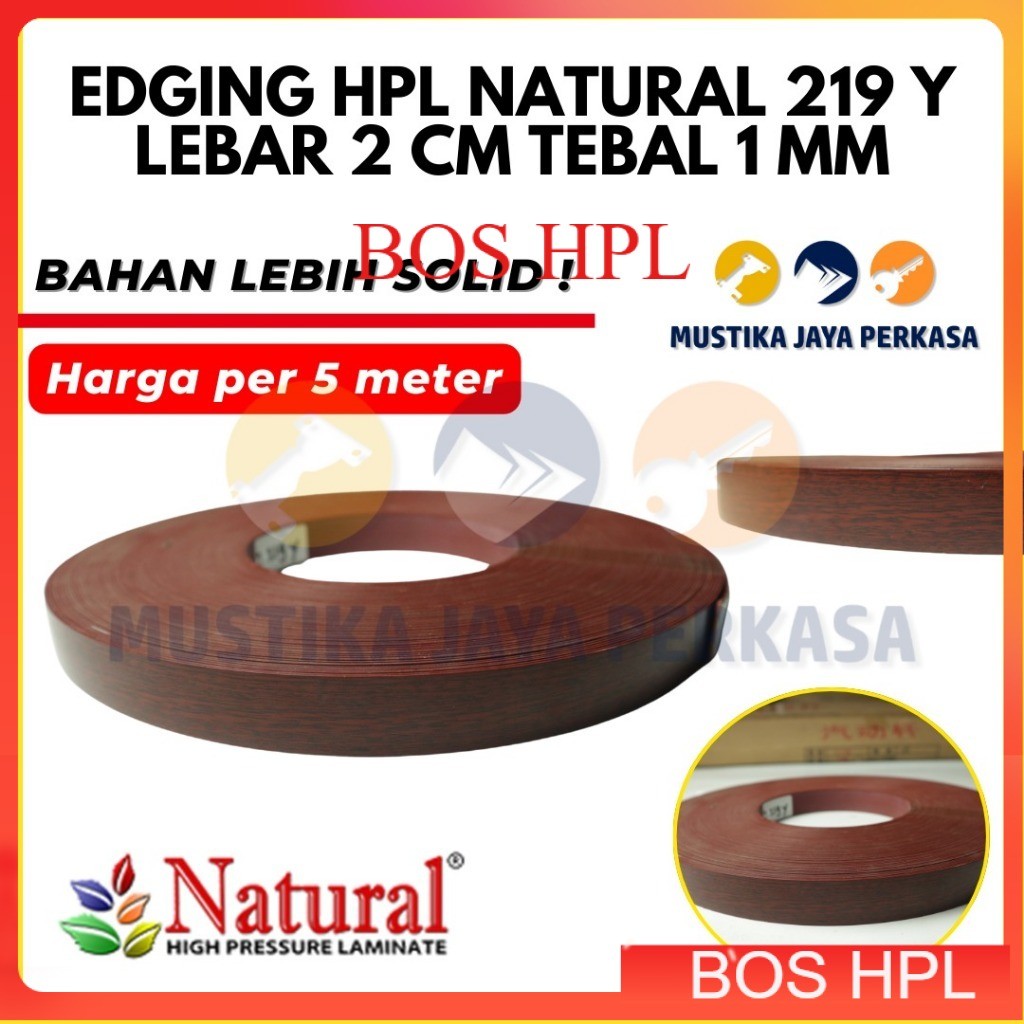 Per 5 Meter Edging HPL Natural NE 219 Y Motif Woodgrain Serat Kayu