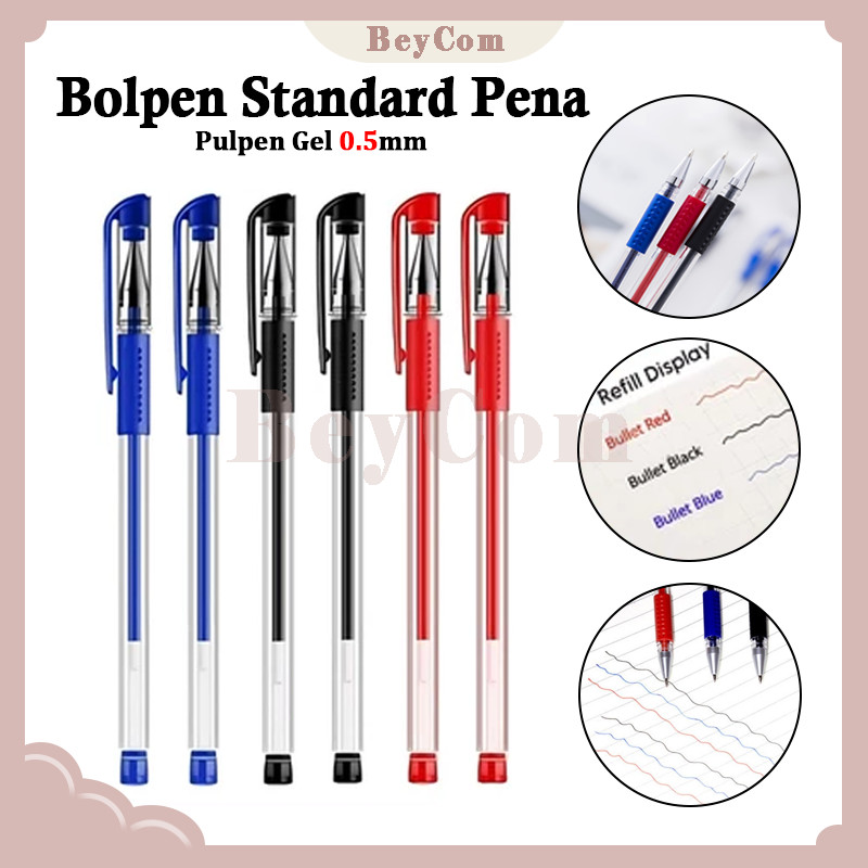 

Pulpen Gel 0.5mm/Bolpen Standard Pena/Hitam Merah Biru Bolpoin Stationery/0.5 Mm Pena Cair