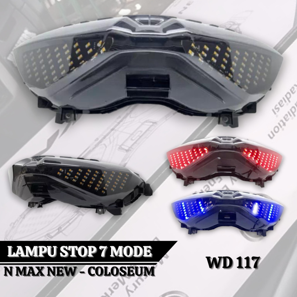 LAMPU STOP NMAX NEW X-CASE 7 MODE STOPLAMP PLUS SEN LED RUNNING 7 MODE NMAX NEW Xin Motoshop