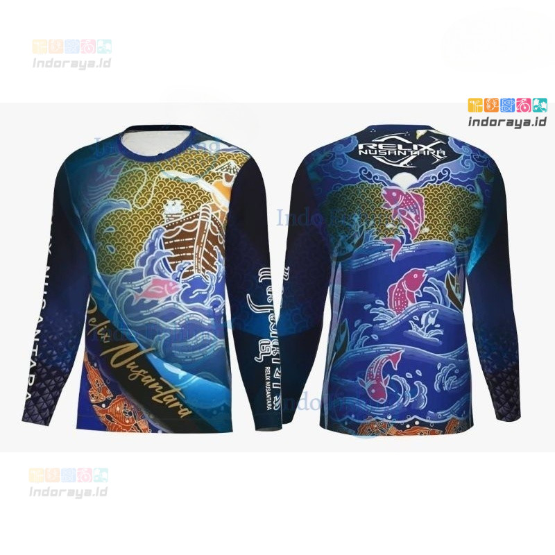 Indoraya.id Jersey Relix Nusantara Batik Limited Edition Kaos Mancing Quick Dry M/L/XL/XXL/XXXL