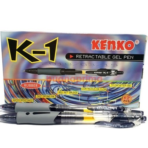

Pulpen Gel Kenko K-1 Retractable 0,5mm (1 pak isi 12 Pcs)