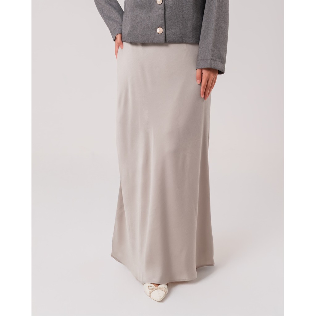 Adeola Scarf - Alaia Silk Skirt - Rok Wanita - Gray