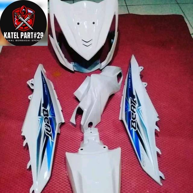 Body halus honda beat fi stater halus 2015,putih full set body beat fi