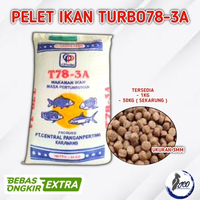 PELET IKAN T78 3A PELET IKAN BANDENG MUJAER NILA PELET TURBO 78 3A 1KG