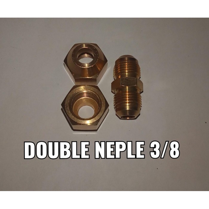BP3T Double Neple Nepel Set Pipa AC 3/8