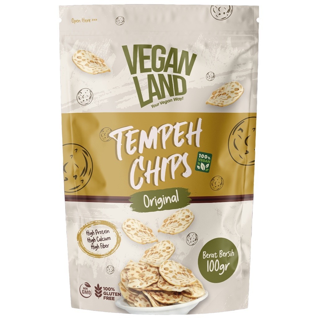 

[VEGAN] TEMPEH CHIPS SPICY & ORI 100 GR - 50 GR | KERIPIK TEMPE 100 GRAM- 50 GRAM - VEGAN LAND