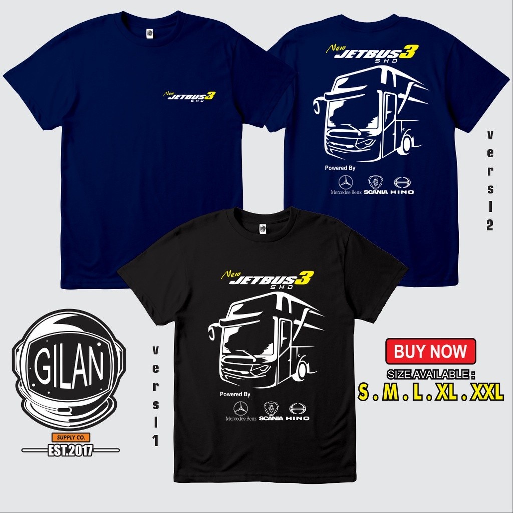 [SN-13] Sunshine  - Kaos Baju New Jetbus 3 SHD Mercedes Benz Scania Hino Kaos Bismania - SAKAZUKI