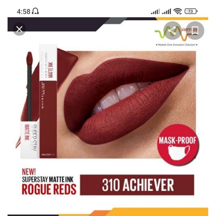Lipstik Maybelline super stay matt ink 100% Original(jika tidak Ori bisa dikembalikan)