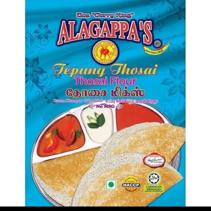 

ALAGAPPAS TEPUNG THOSAI / THOSAI FLOUR / 500 GRAM