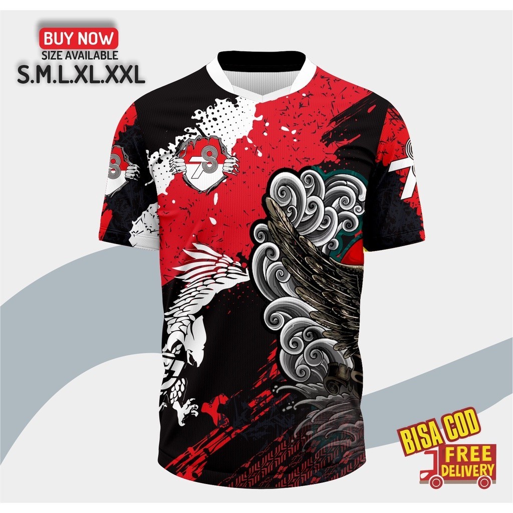 BlackSyen Apparel 99 // BAJU JERSEY KAOS BAJU TERBARU INDONESIA MERDEKA V1 KE 78 TAHUN / BAJU KAOS K