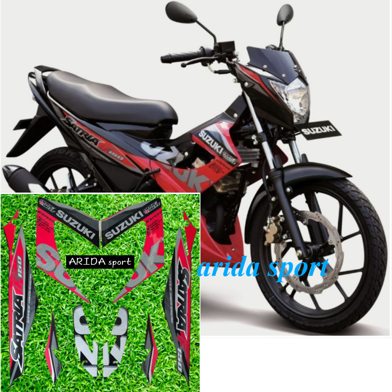 striping stiker  Suzuki Satria F150 fu f 150 fu merah hitam tahun 2015 2016 motif original
