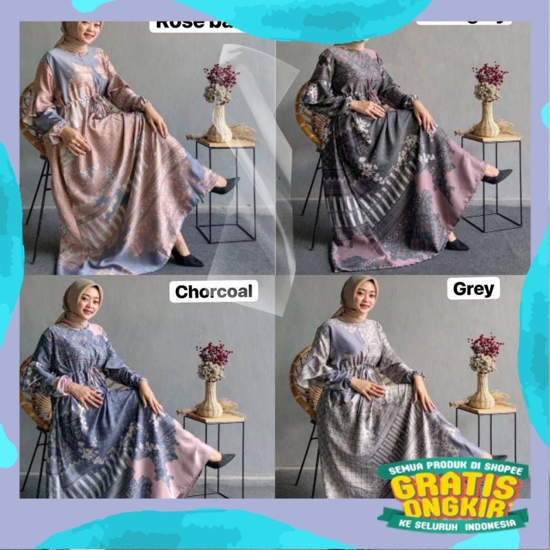 DRESS GAMIS LAUDYA SILK TERBARU GAMIS BAJU WANITA KEKINIAN/Gemoy