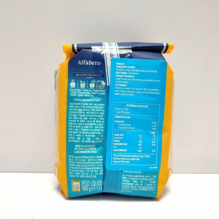 

Alfabeto no.173 De Cecco 500gr - Pasta Alfabet for soup Italy