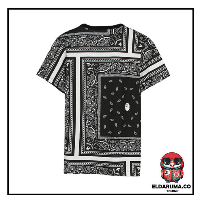 Tshirt Bape Bandana Tee Black Baju Kaos Branded Pria Wanita アベイシングエイプ
