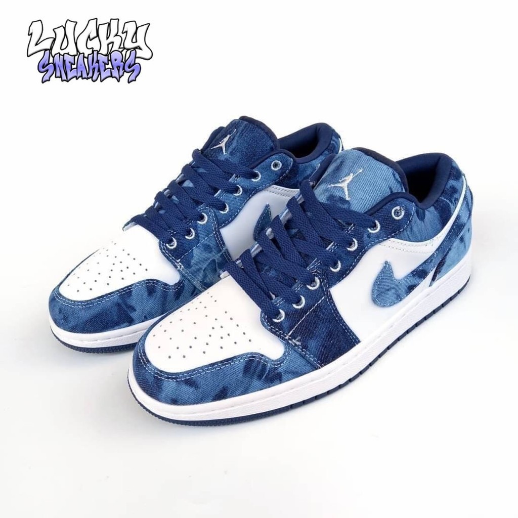 SEPATU NIKE AIR JORDAN 1 LOW WASHED DENIM BLUE