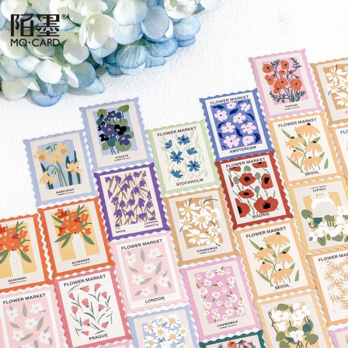 

Sticker Pack Isi 46 Lembar FLOWER STAMP COLLECTION Stiker Deco Journal Scrapbook