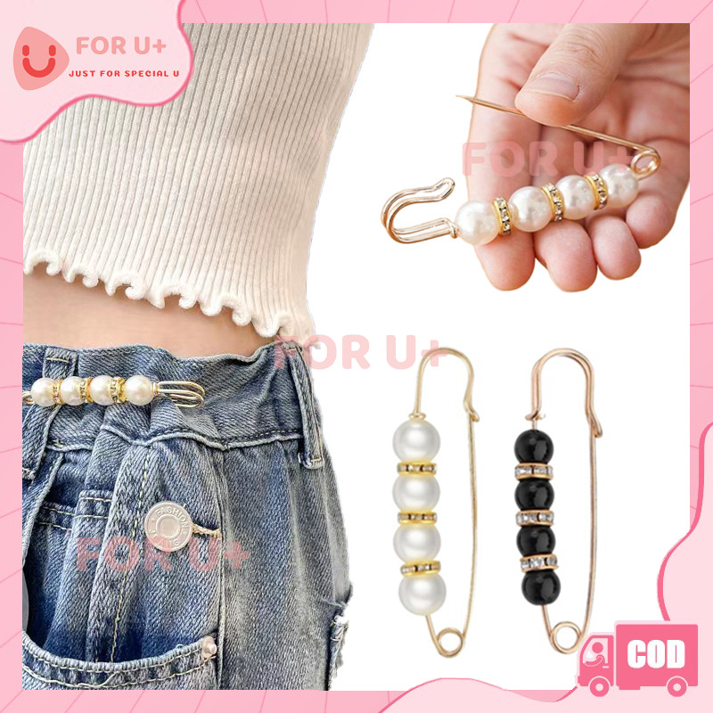 Celana Aksesoris Bros / Jeans Adjustable Mutiara Pinggang Klip Logam Pin
