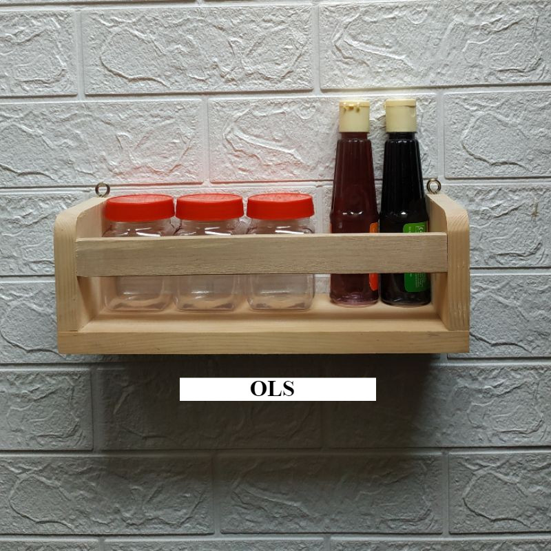 rak bumbu dapur kayu / rak serbaguna