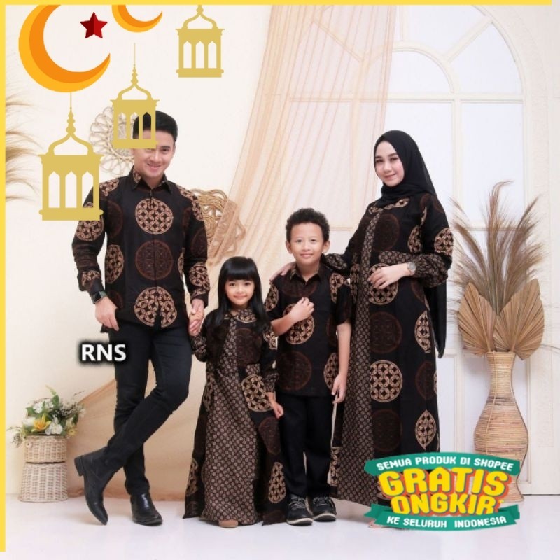 Baju Batik terlengkap Couple Keluarga Gamis Batik, Kemeja Batik, Hem Batik, Baju anak Motif BolaBola