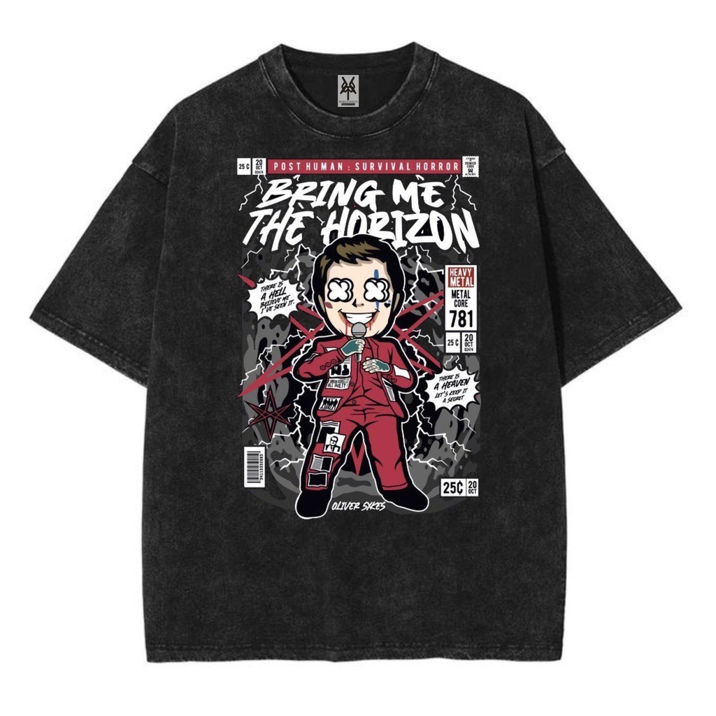Kaos oversize bmth oliver Sykes a hell washed washing vintage tee