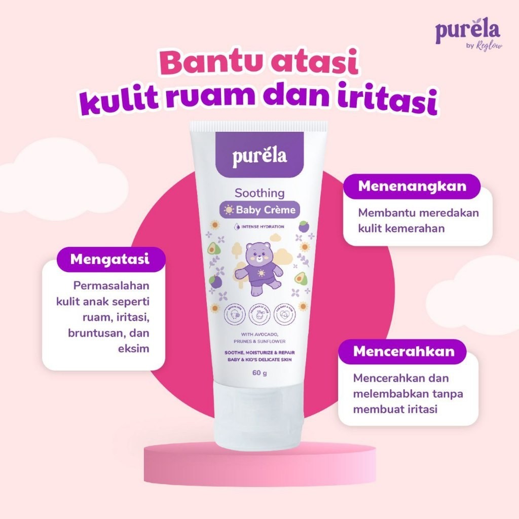 Purela Soothing Baby Creme Atasi Iritasi Ruam Beruntusan Kulit Kemerahan