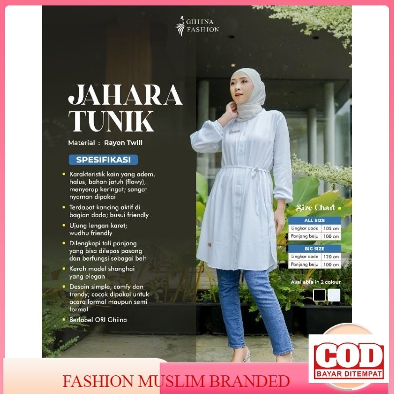BEST PRICE Jahara Tunik By Ghina Fashion Baju Wanita Kekinian Terbaru Bahan Rayon Premium