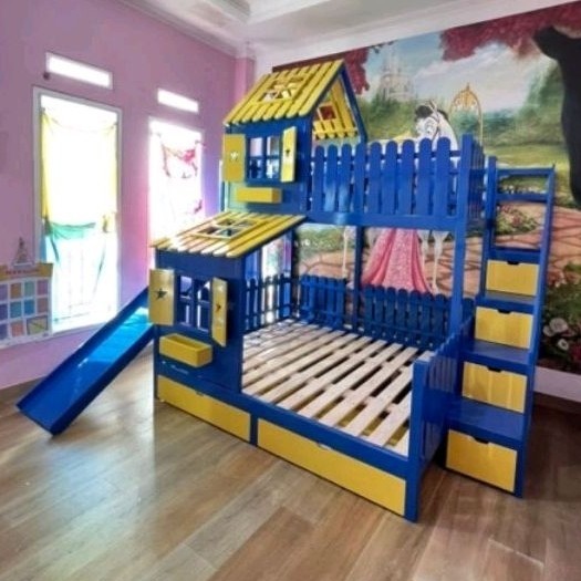ranjang susun anak ranjang tingkat anak bunk bed house bed ranjang perosotan rumah ranjang kasur uku