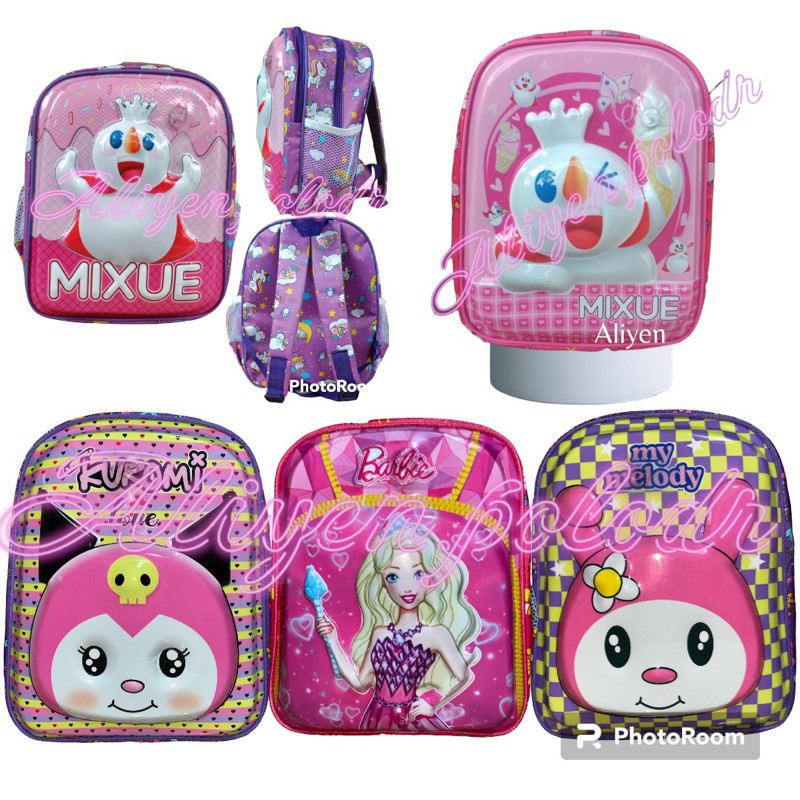 Tas Ransel Embos anak LeD (Nyala) karakter Kuromi/ Mixue/ Hello Kitty/ Frozen/ sayaang anak