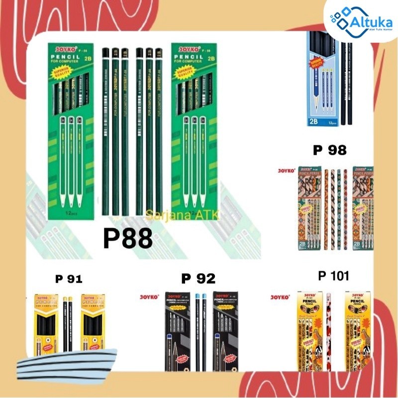 

(12pcs) Pensil 2B Handy Pencil P90 / P91 / P92 / P98 / P101 / P-88 2B joyko