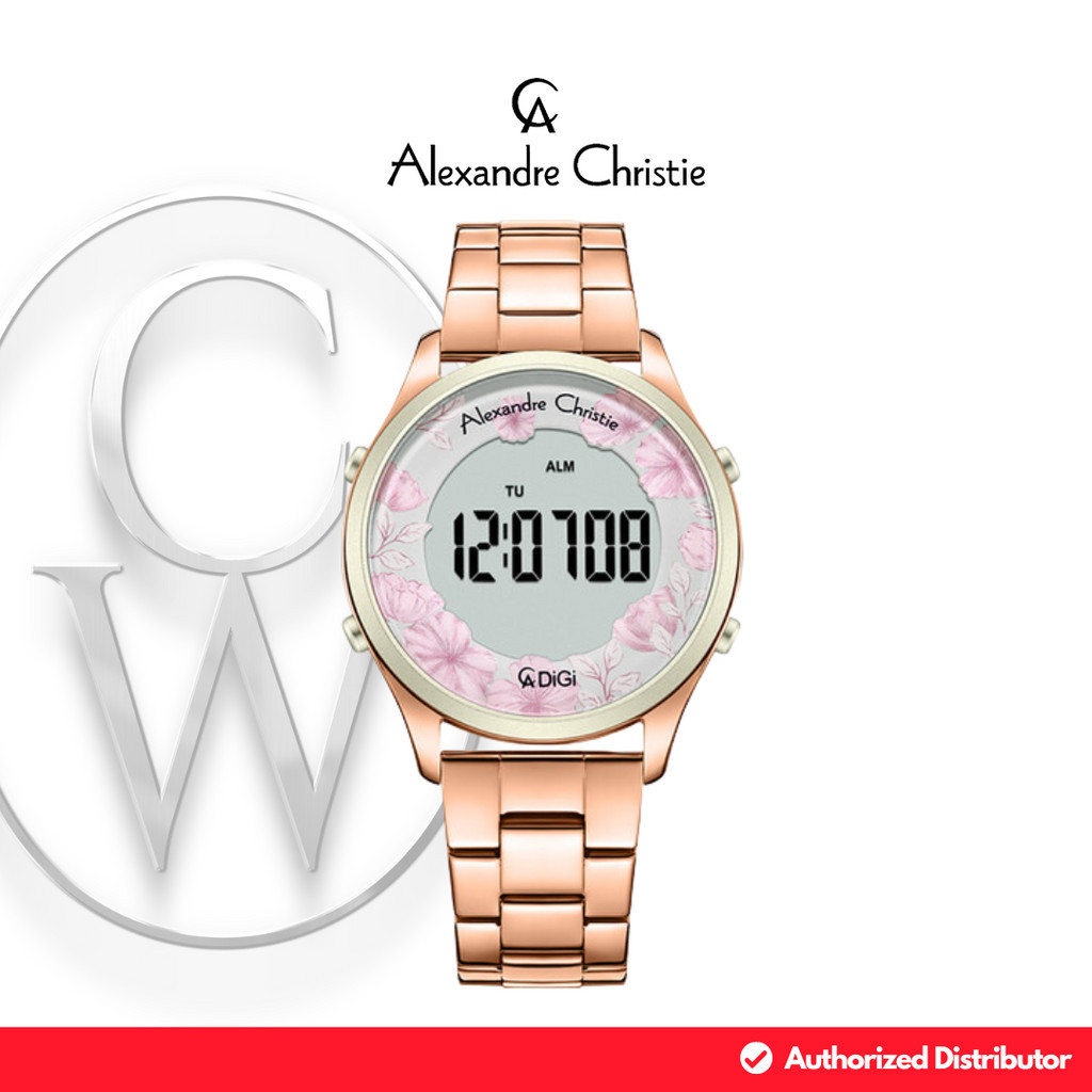 Jam Tangan Wanita Alexandre Christie AC 9363 LHBRGLG Rantai Digital