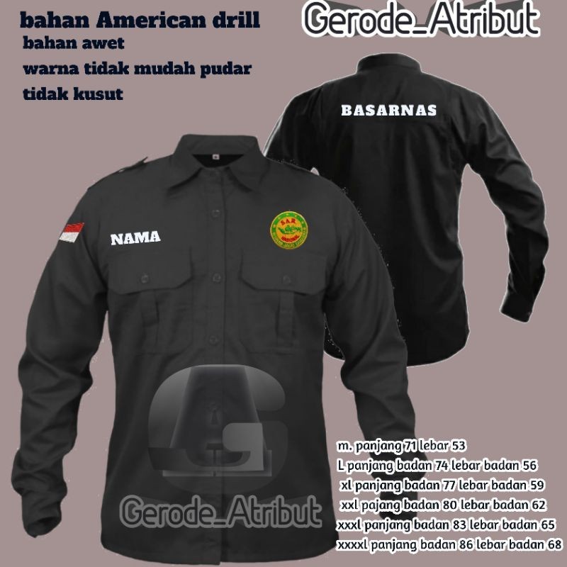 kemeja pdl basarnas / kemeja basarnas / baju kemeja baaarnas / seragam basarnas