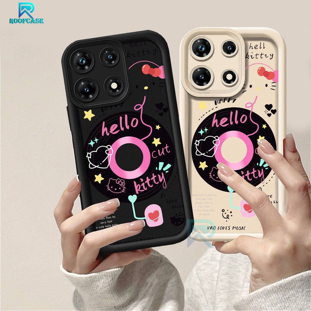 Casing hp Infinix Hot 30i Smart 7 Hot 11 Play 12 Note 12 G96 Smart 8 SPARK GO 2024 Note 30 20S Play 9 Play Hot 10 Play Smart 5 Smart 6 Fashion Hello Kitty Disc Soft case ROOFCASE