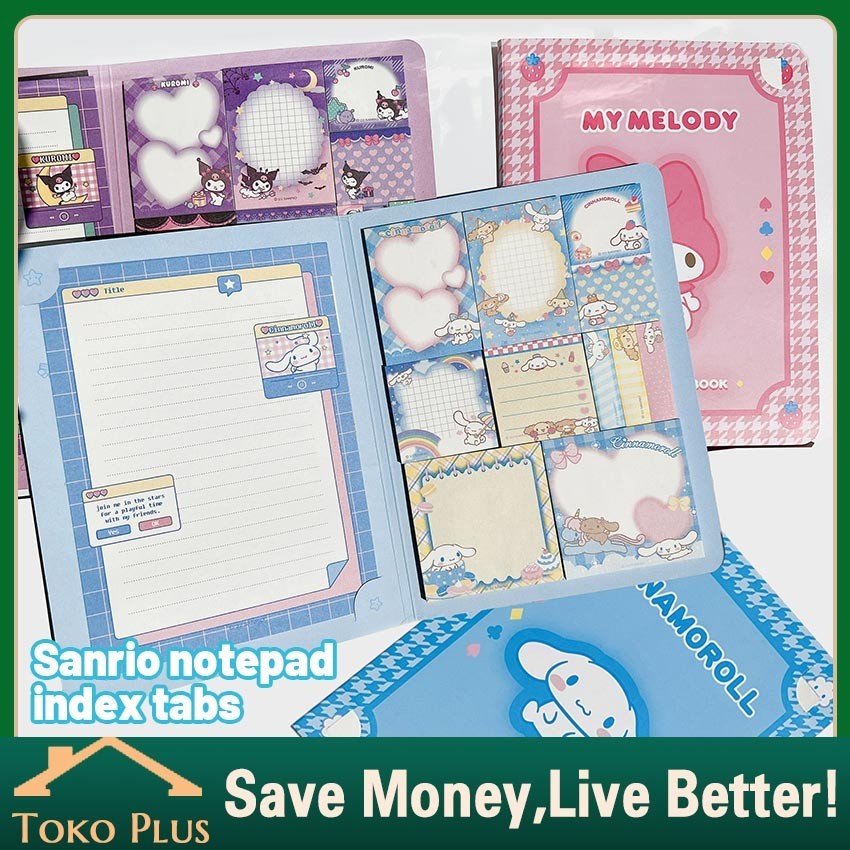

Dck 50Pcs Sticky Notes Party Sanrio Memo Note Tempel Lucu Label Stickers Tahan Air