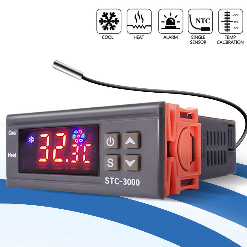 Thermostat Termostat STC-1000 Mesin Tetas Telur Otomatis 110-220V Hygrostat Digital Mesin Tetas Telur Ayam Full Otomatis Murah Pengatur Suhu