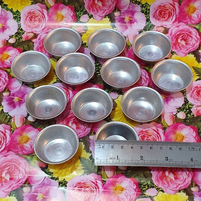cetakan apem / bolu kukus mini 4.3cm isi 1lusin bahan alumunium