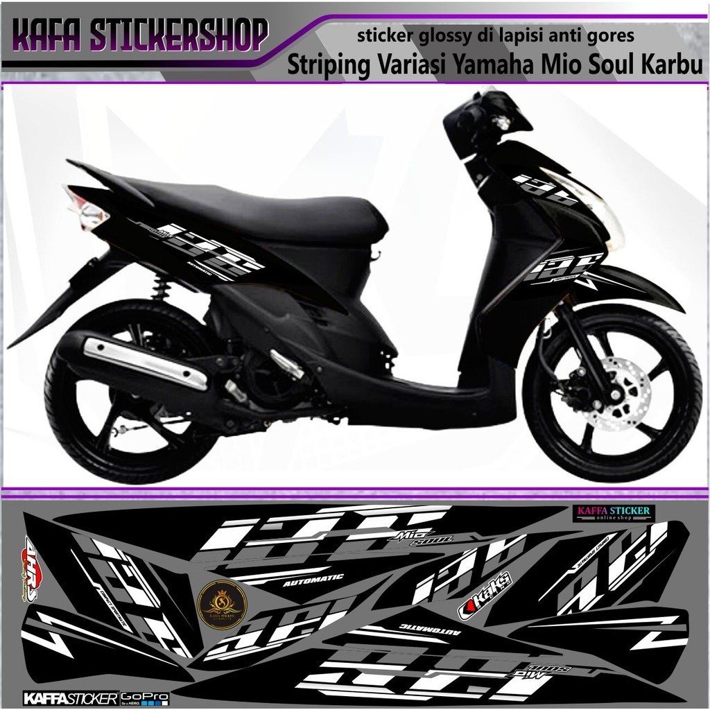 VARIASI Striping Variasi Mio Soul Karbu Stiker Motif Simple Thailook Style List Custom VARIASI