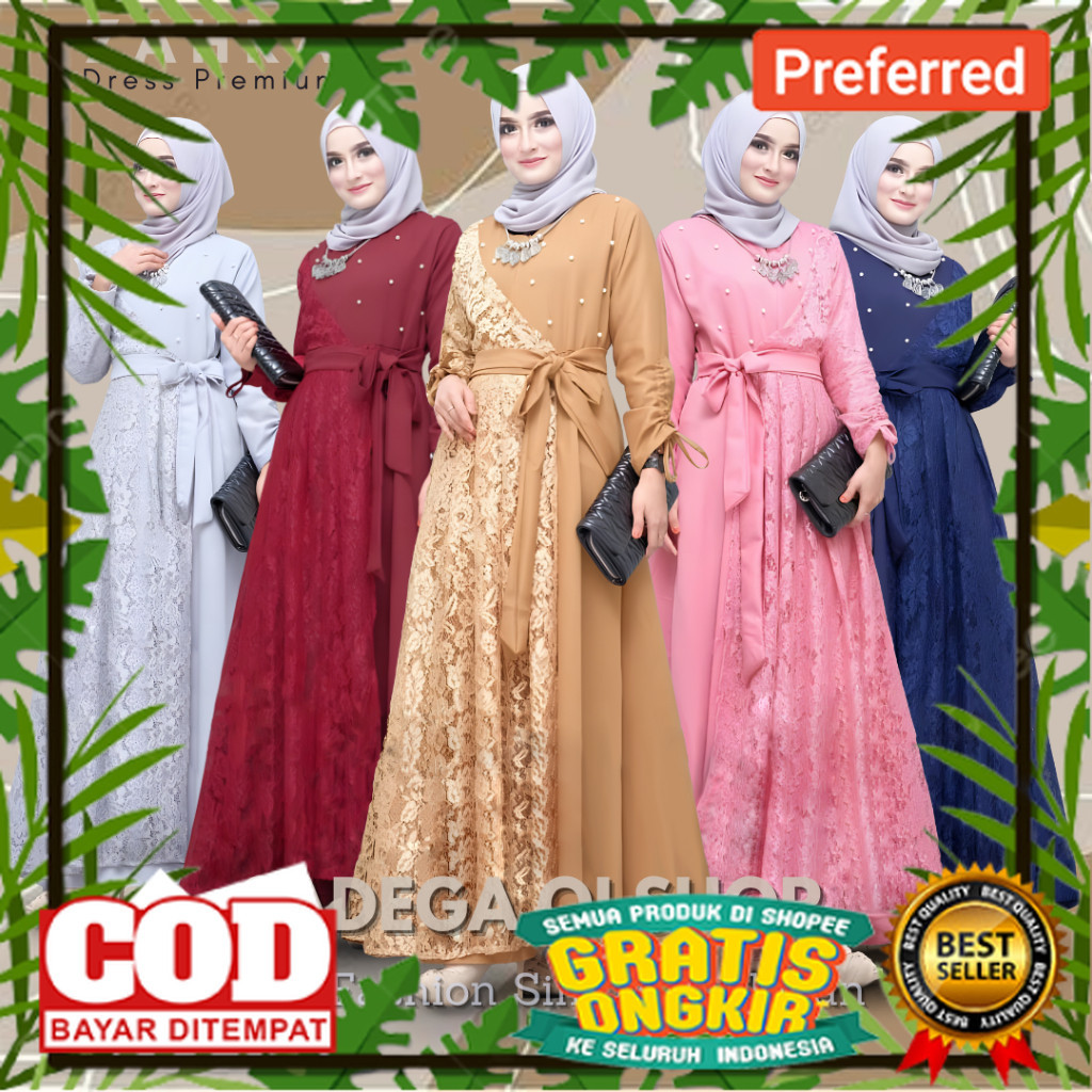 [BISA COD]DRESS ZAHRA LYLLA KOMBINASI BROKAT 2024/S,M,L,XL,XXL,JUMBO/GAMIS ZAHRA/GAMIS BROKAT KONDAN
