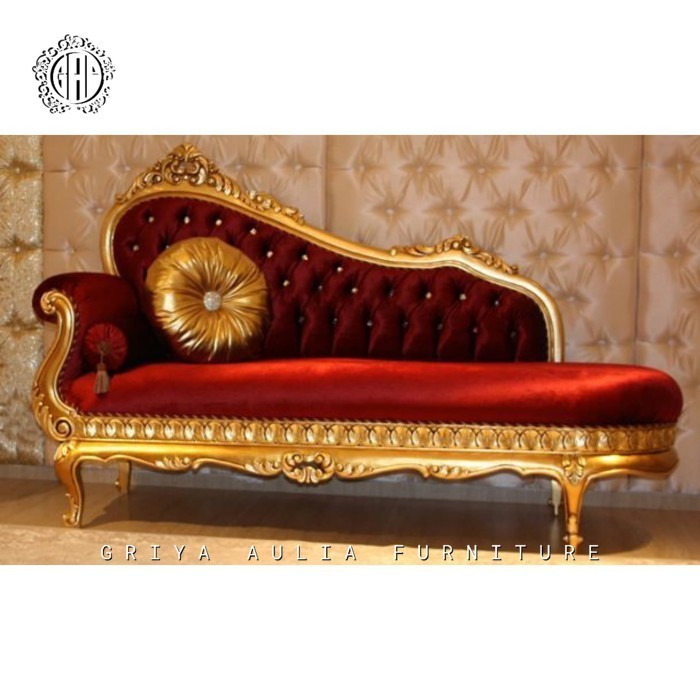 Sofa ukir Cleopatra finishing gold kursi santai mewah